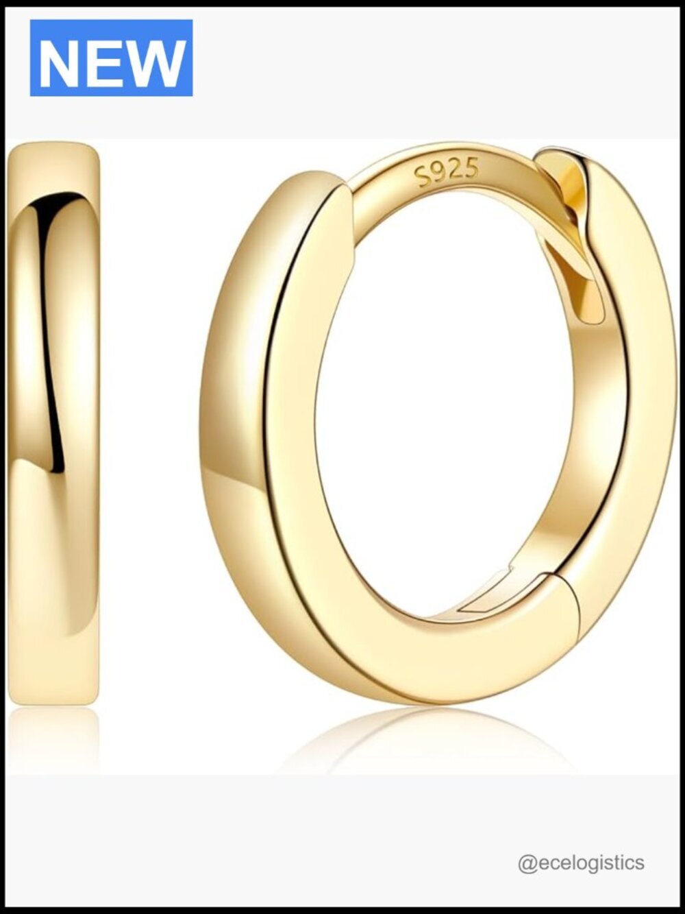 14K Gold Plated Huggie Hoop Earrings - Hypoallergenic for Sensitive Ears, 8-20mm